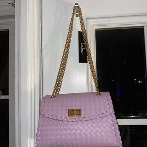 Lulus Lilac Woven Chain Shoulder Bag